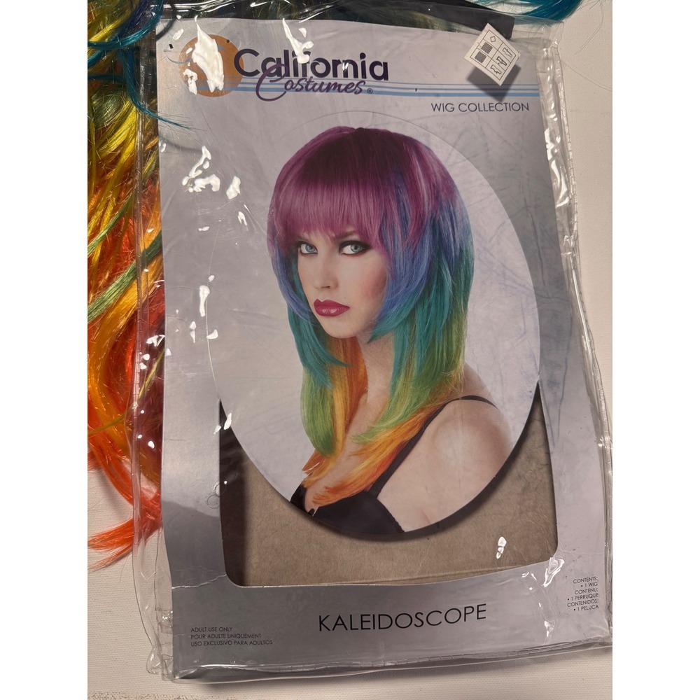 Rainbow Wig Halloween Costume Kaleidoscope EUC